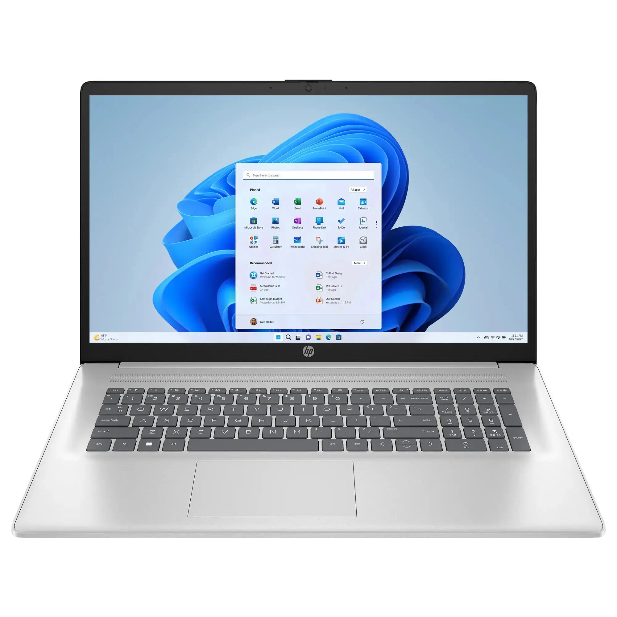 HP 17-cp3005dx Series : AMD Ryzen™ 5 7430U | 8GB DDR4 RAM ; 512GB NVMe™ SSD | AMD Radeon™ Graphics | 17.3 inch FHD IPS Display | Windows 11 | Natural Silver