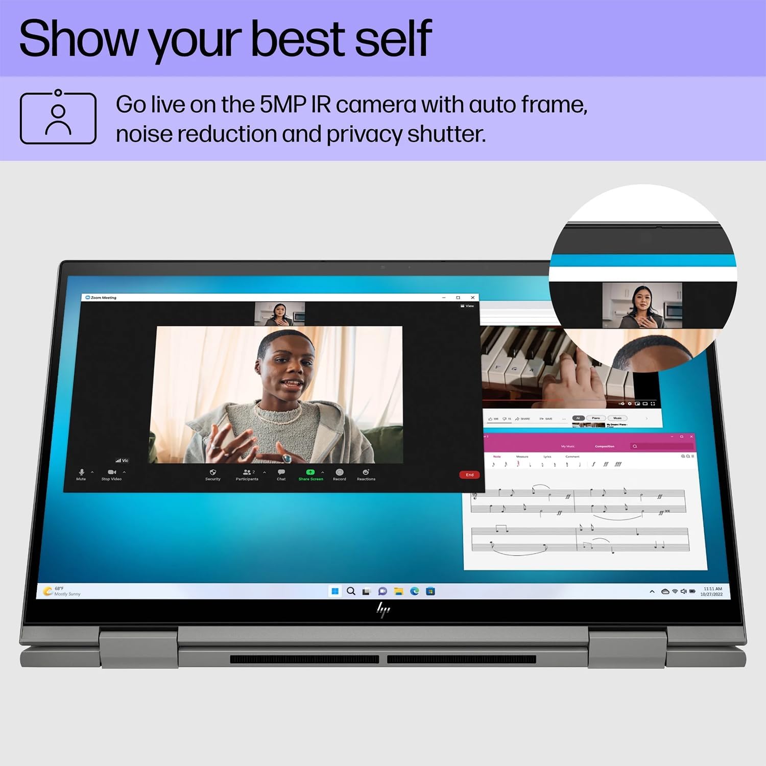 HP ENVY x360 14 inch 2-in-1 Laptop PC 14-es1013dx Intel® Core™ 5 120U | 8 GB DDR4 RAM ; 512 GB SSD | 14-inch FHD IPS Touch Screen | Windows 11  | Intel® Graphics | Full-size Backlit Keyboard | Natural  Silver