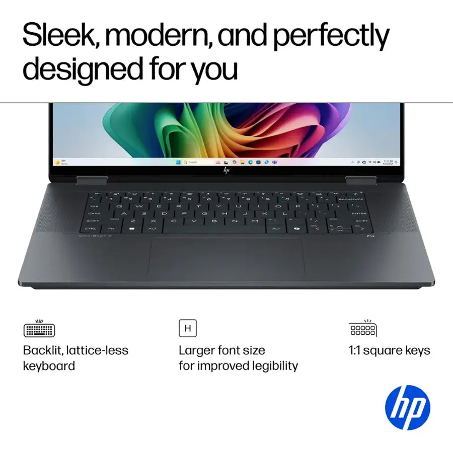 HP OmniBook X Flip AI PC Intel® Core™ Ultra 7 256 Intel® AI Boost (47 NPU TOPS) | 16GB DDR5x RAM ; 1TB NVMe SSD | Intel® Arc™ | 16 inch 2K IPS TouchScreen Display | Backlit Keyboard | Windows 11 |  16-as0023dx Eclipse Gray