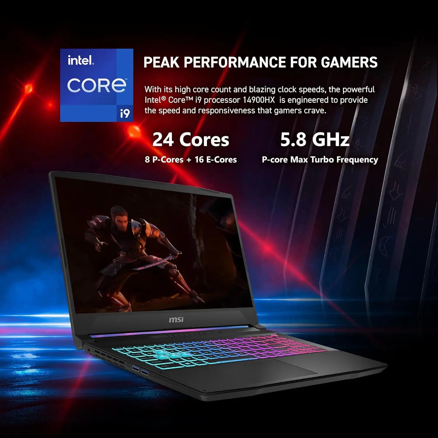 MSI Katana 15 HX B14WGK Intel® Core i9-14900HX | 32GB DDR5 RAM ; 1TB NVMe SSD | RTX 5070 , 8GB | 15.6” QHD 165Hz IPS Display | 4-Zone RGB Backlit Keyboard | Windows 11 | BLACK