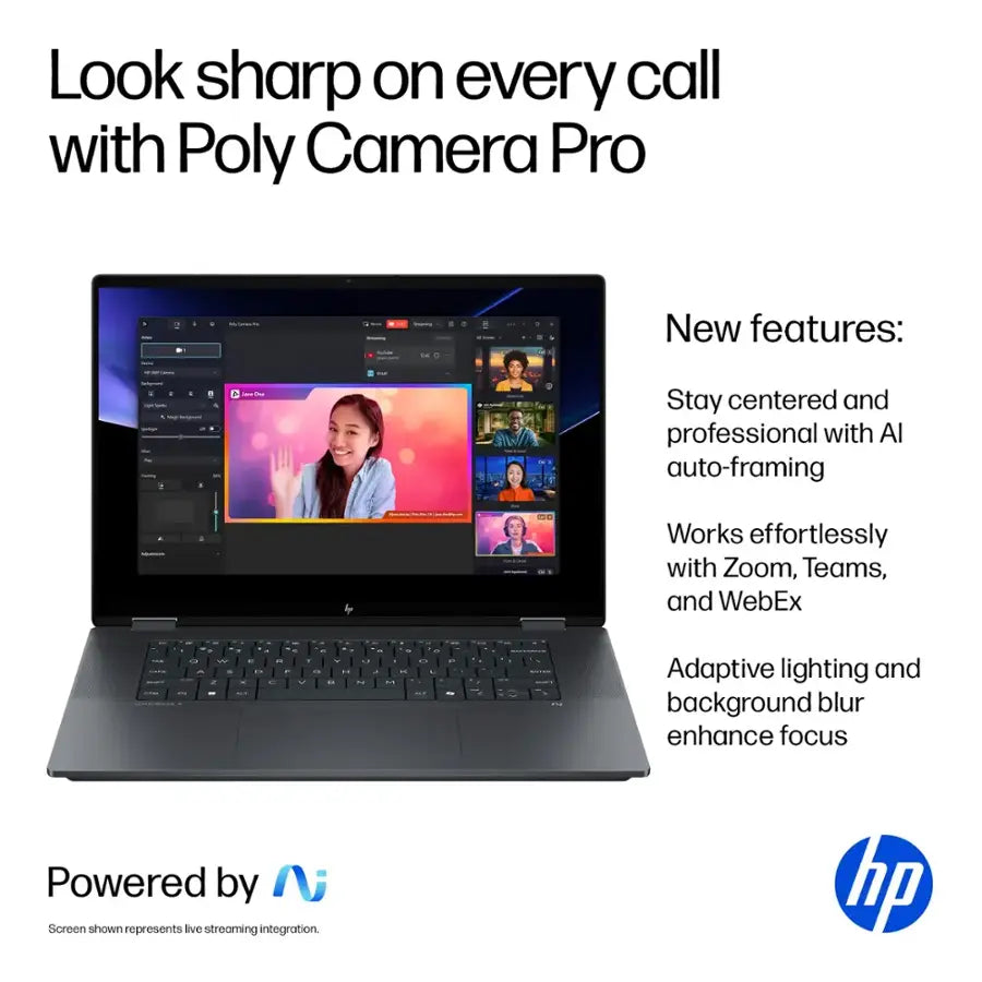 HP OmniBook X Flip AI PC Intel® Core™ Ultra 7 256 Intel® AI Boost (47 NPU TOPS) | 16GB DDR5x RAM ; 1TB NVMe SSD | Intel® Arc™ | 16 inch 2K IPS TouchScreen Display | Backlit Keyboard | Windows 11 |  16-as0023dx Eclipse Gray