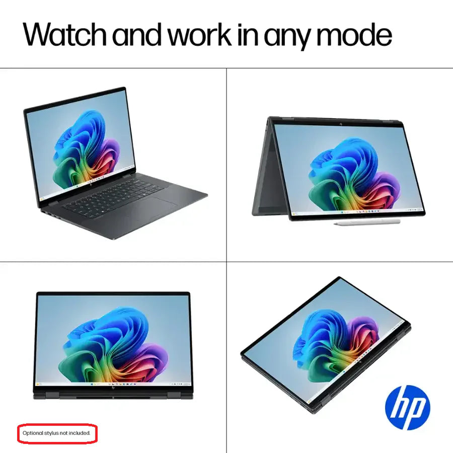 HP OmniBook X Flip AI PC Intel® Core™ Ultra 7 256 Intel® AI Boost (47 NPU TOPS) | 16GB DDR5x RAM ; 1TB NVMe SSD | Intel® Arc™ | 16 inch 2K IPS TouchScreen Display | Backlit Keyboard | Windows 11 |  16-as0023dx Eclipse Gray