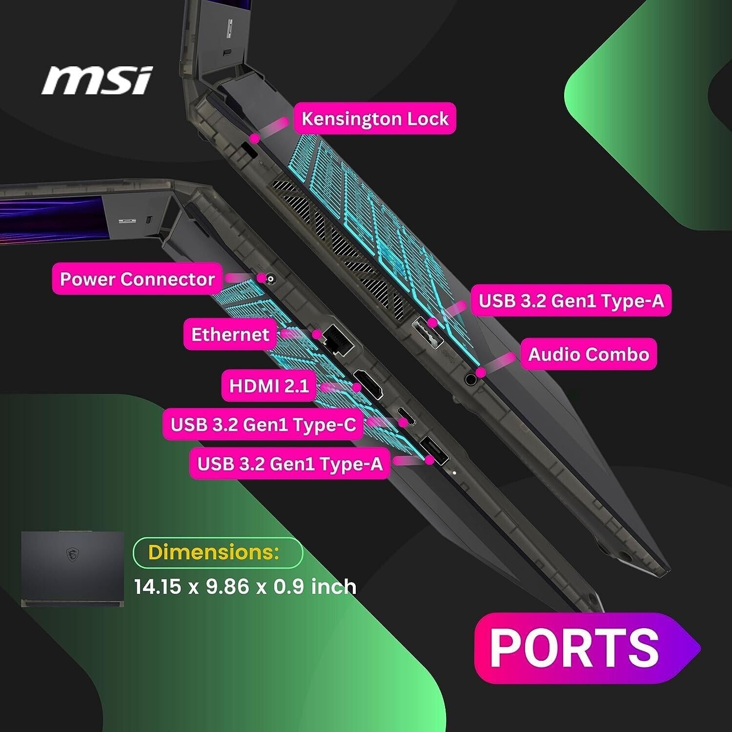 MSI Cyborg 15 A13VF | Core i7 -13620H | 16GB DDR5 RAM , 512GB SSD | RTX™ 4060 ; 8GB GDDR6 | 15.6″ FHD IPS 144Hz | Windows 11 | 4-Zone RGB Backlit Keyboard  Eng/Ara| Translucent Black