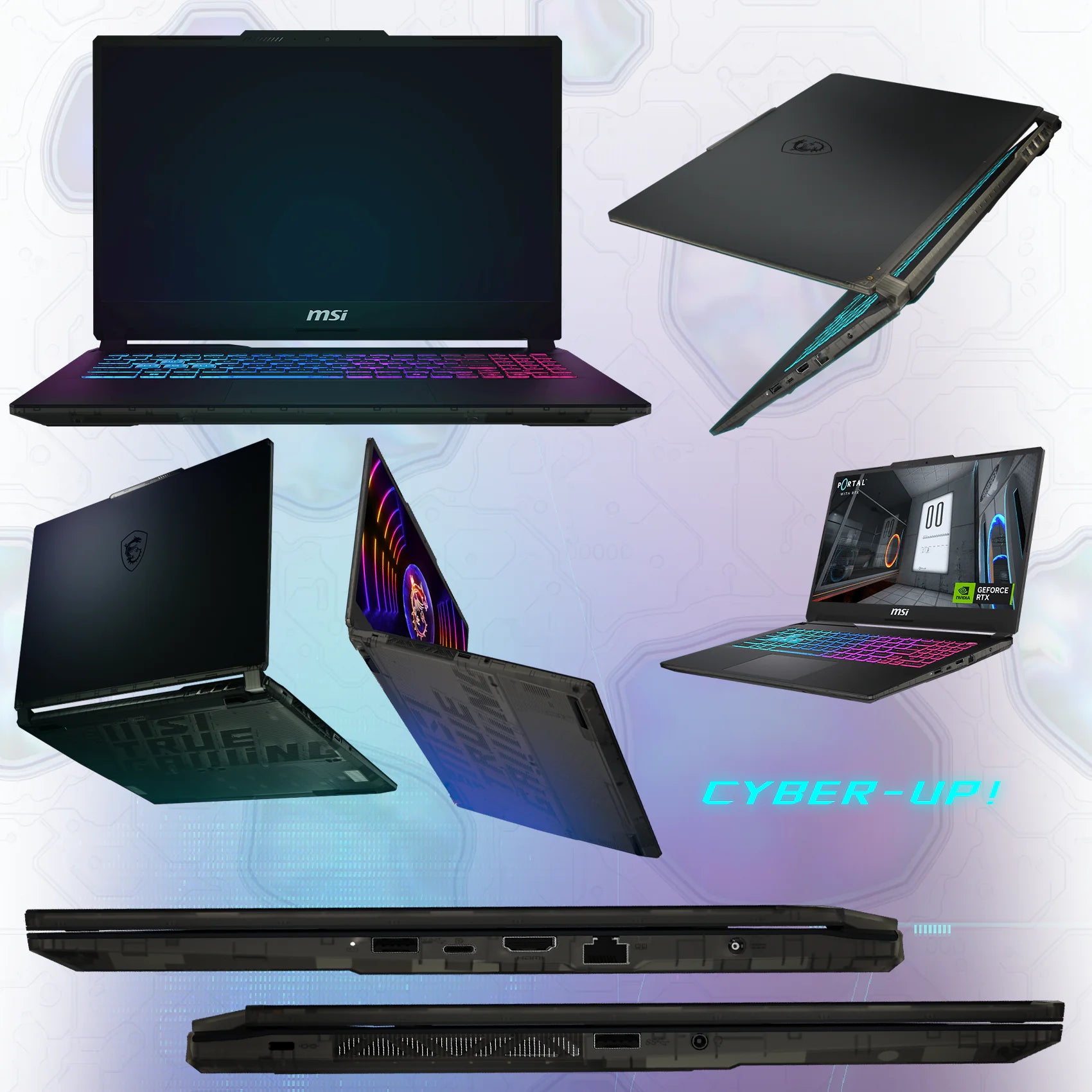 MSI Cyborg 15 A13VF | Core i7 -13620H | 16GB DDR5 RAM , 512GB SSD | RTX™ 4060 ; 8GB GDDR6 | 15.6″ FHD IPS 144Hz | Windows 11 | 4-Zone RGB Backlit Keyboard  Eng/Ara| Translucent Black