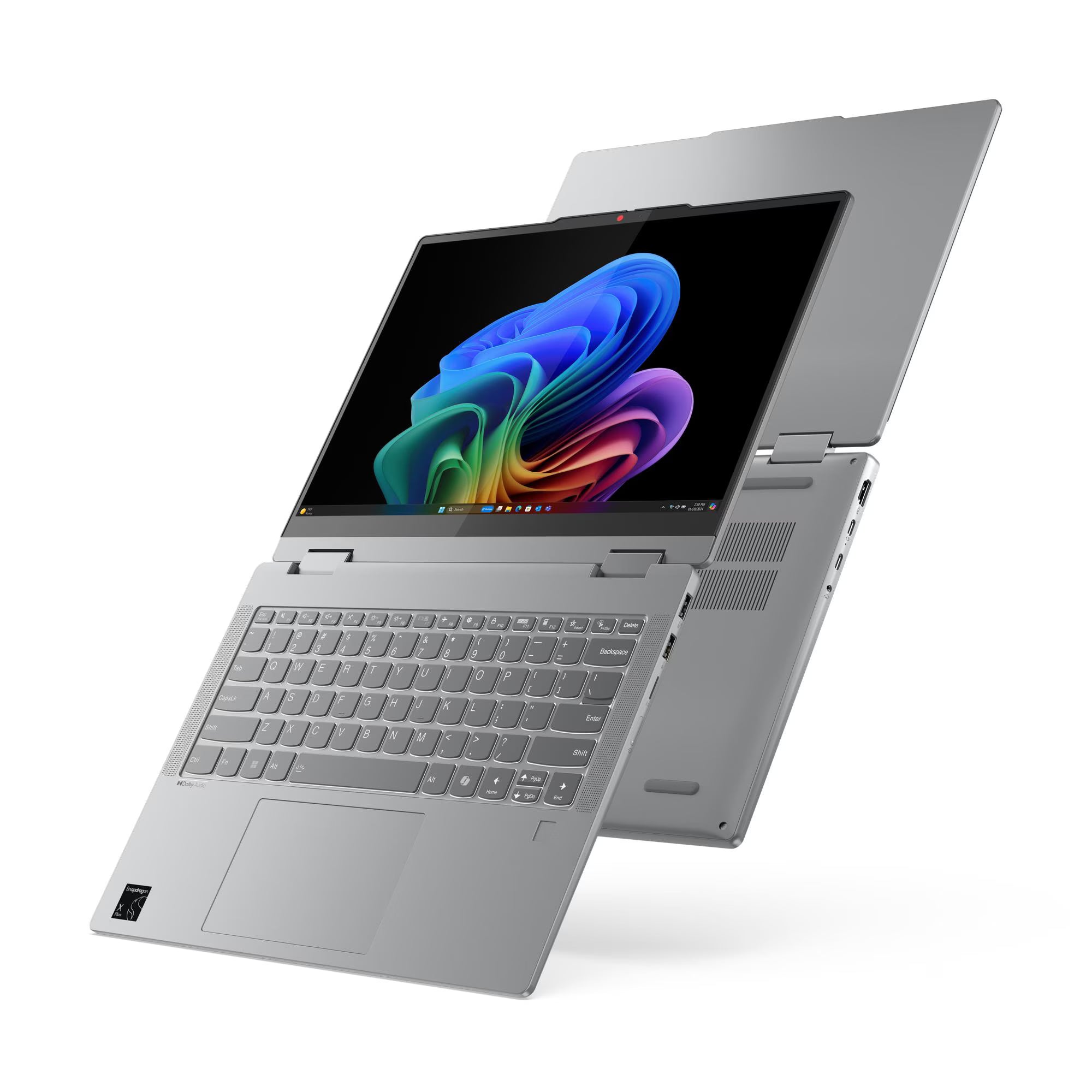 LENOVO IdeaPad 5 2-in-1 14Q8X9 Snapdragon® X Plus | 16GB DDR5x RAM ; 1TB SSD NVMe® | 14″ WUXGA OLED Touchscreen | Qualcomm® Adreno™ GPU | Backlit Keyboard | Windows® 11 | Luna Grey
