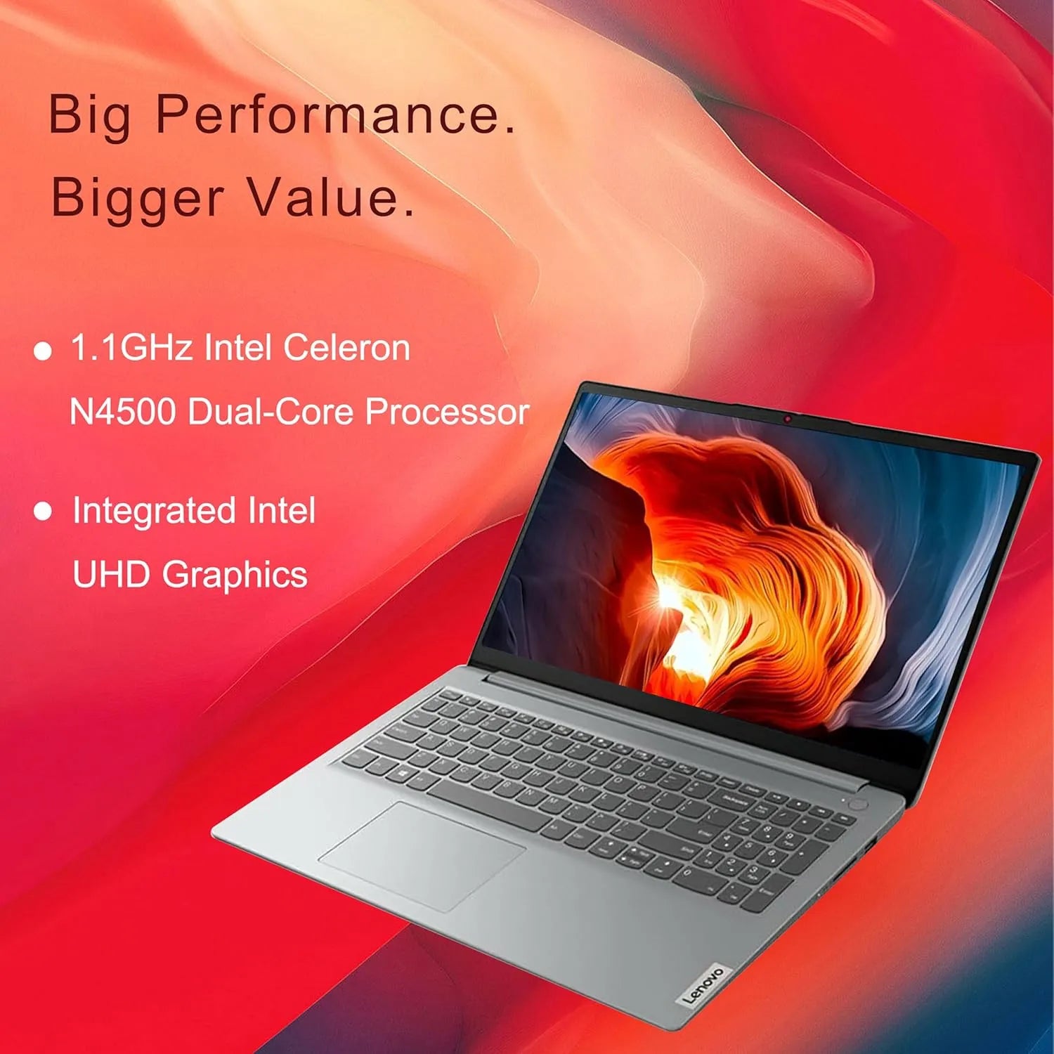 LENOVO IdeaPad 1 15IJL7 Intel® Celeron® N4500 | 8GB DDR4 RAM ; 256GB SSD NVMe® |  15.6″ HD TN Display | English Arabic Keyboard | DOS | SD Card Reader |  Abyss Blue