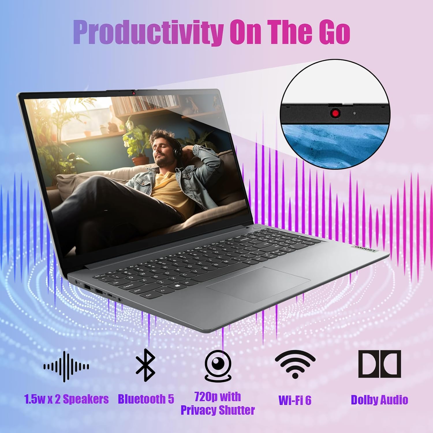 LENOVO IdeaPad 1 15IJL7 Intel® Celeron® N4500 | 8GB DDR4 RAM ; 256GB SSD NVMe® |  15.6″ HD TN Display | English Arabic Keyboard | DOS | SD Card Reader |  Abyss Blue