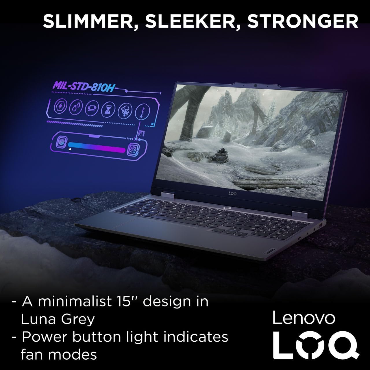 Lenovo LOQ 15IRX9 Intel Core i7-13650HX | 16GB RAM DDR5 ; 512GB SSD | RTX 3050 6GB GDDR6 | 15.6″ FHD IPS 144Hz | White Backlit Keyboard , Arabic & English | DOS| Luna Grey | Bundled with LOQ M100 RGB Mouse