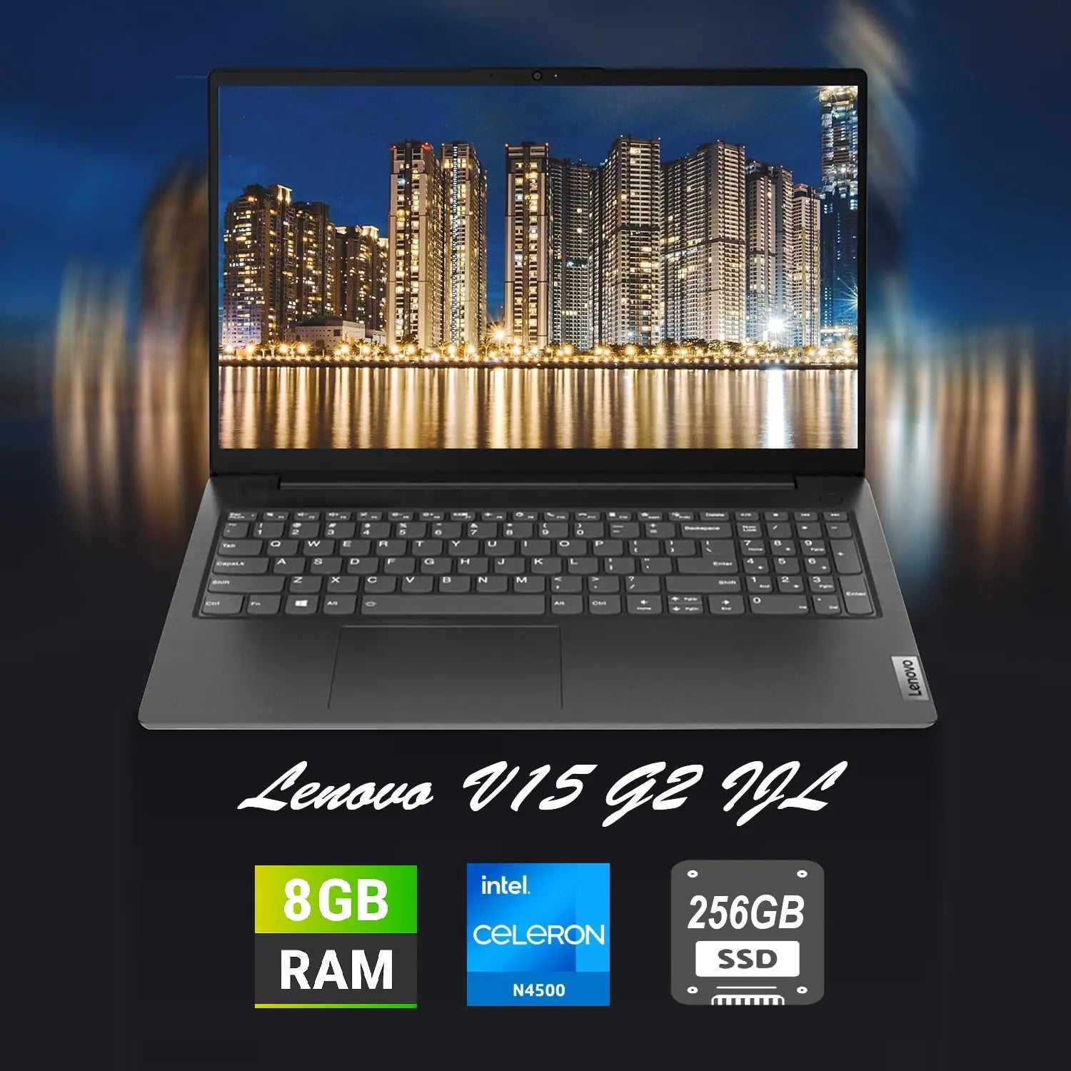 Lenovo V15 G2 IJL Intel® Celeron® N4500 | 8GB DDR4 RAM ; 256GB SSD NVMe® | Intel® UHD Graphics | 15.6″ FHD TN Display | DOS | BLACK