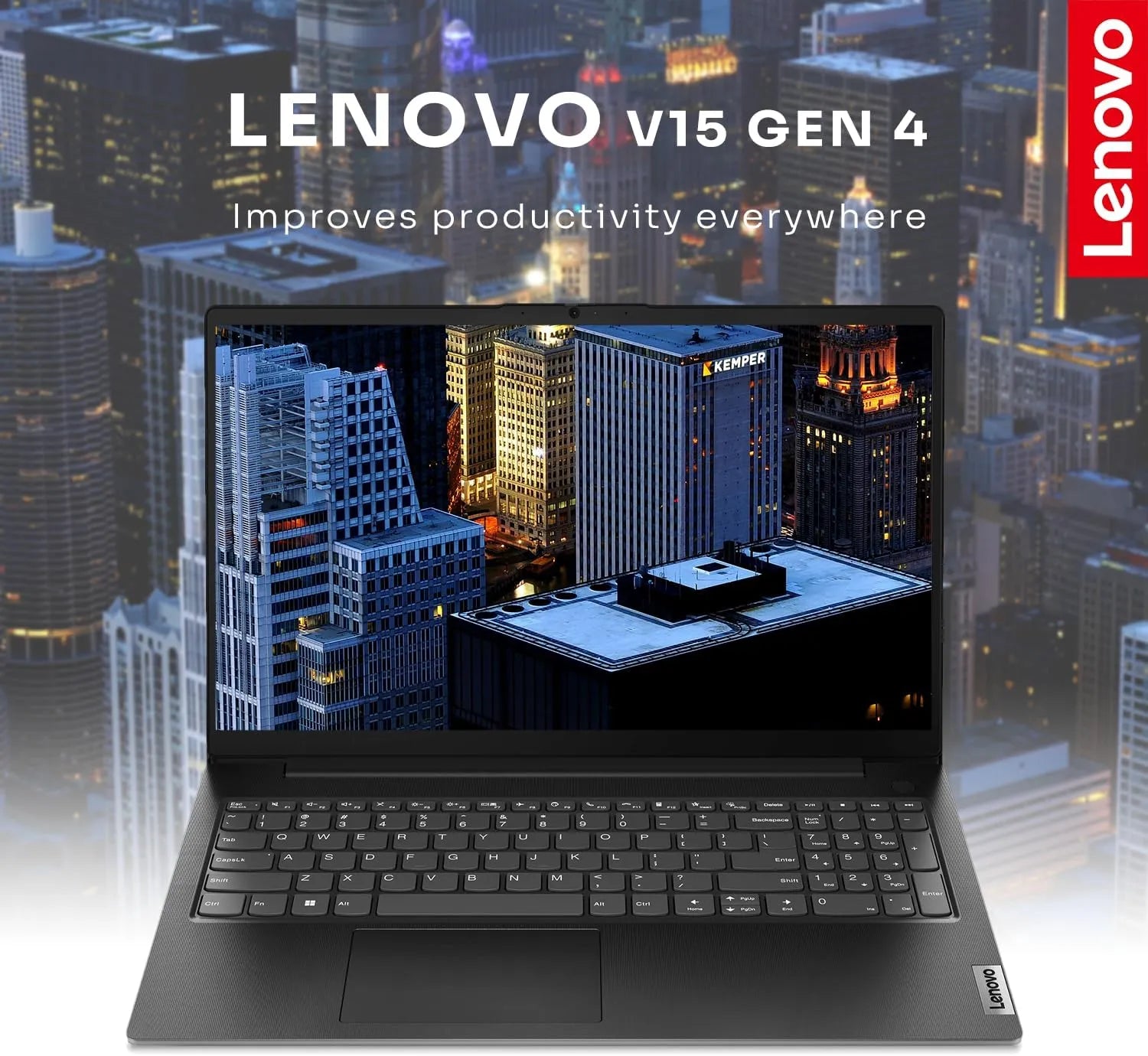 Lenovo V15 G4 IRU Intel® Core™ i5-13420H | 8GB DDR4 RAM ; 256GB SSD | 15.6″ FHD TN Display | English Arabic keyboard  | DOS | Intel® UHD Graphics | Lenovo® 15.6″ Laptop Casual Toploader | Business Black