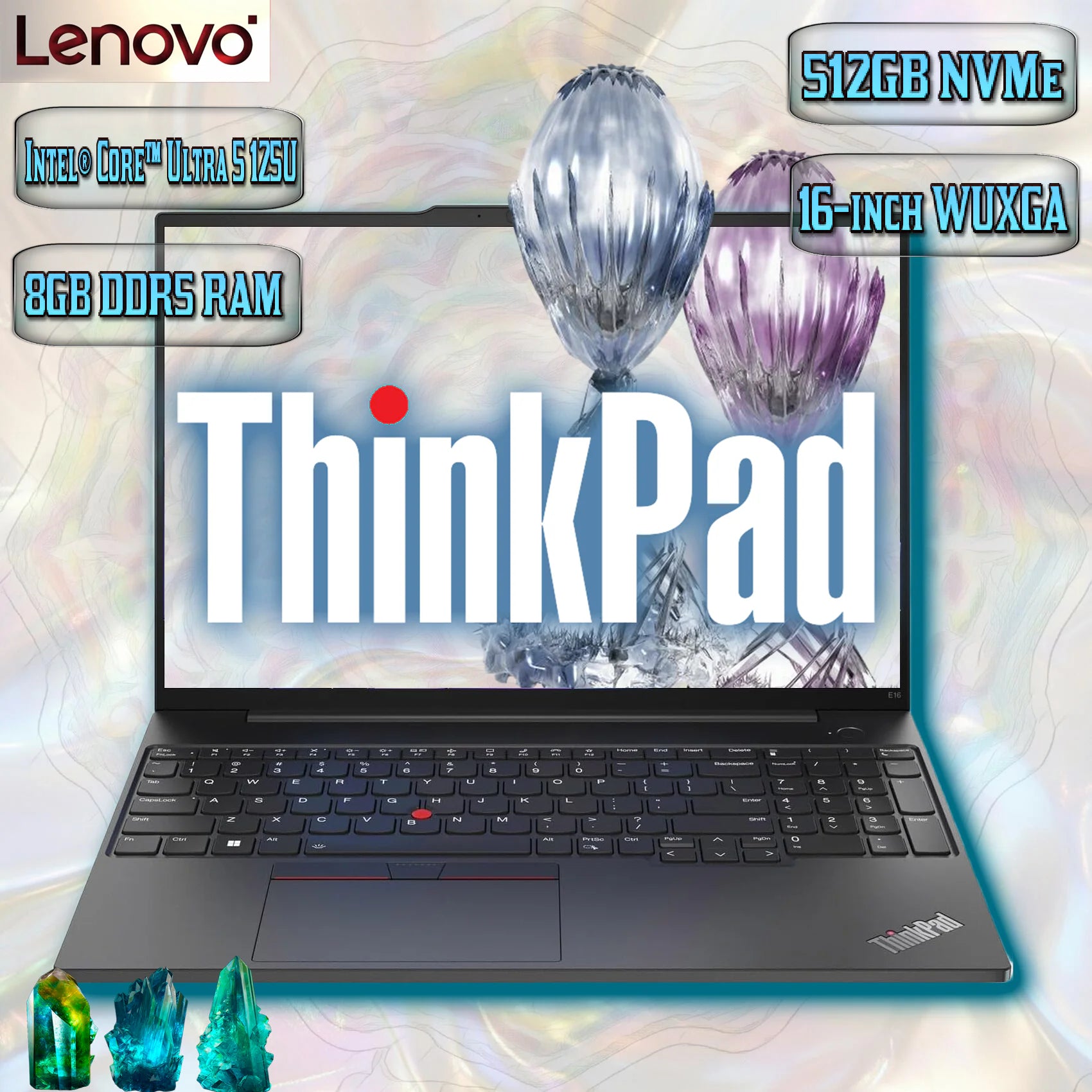 Lenovo ThinkPad E16 Gen 2 Intel® Core™ Ultra 5 125U | 8GB DDR5 RAM ; 512GB SSD |  16 inch WUXGA IPS Display | Intel® Graphics | DOS | Graphite Black