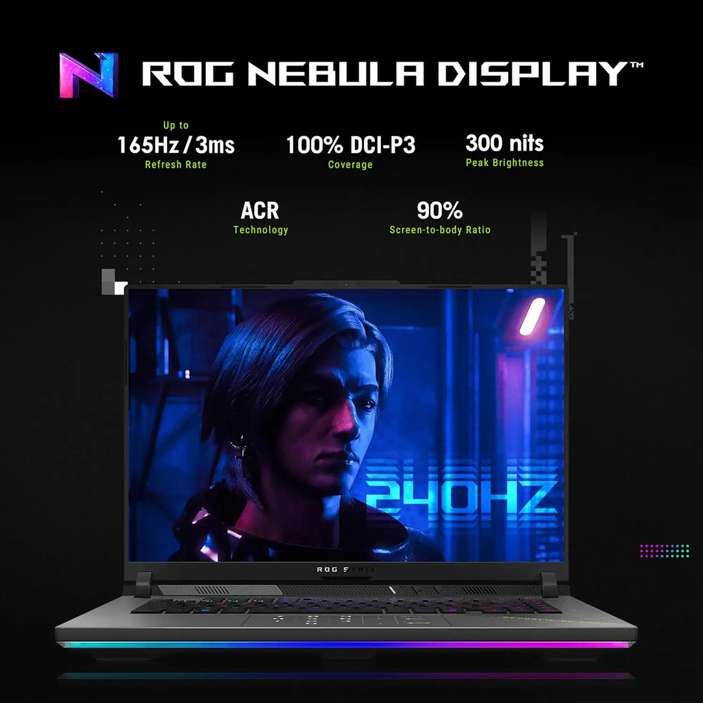 ASUS ROG Strix G16 AMD Ryzen™ 9 8940HX | 16GB DDR5 RAM ; 1TB NVMe SSD | RTX™ 5070 Ti 12GB GDDR7 | 16 inch  WUXGA 165Hz IPS Display | Backlit 4-Zone RGB Keyboard  | Windows 11