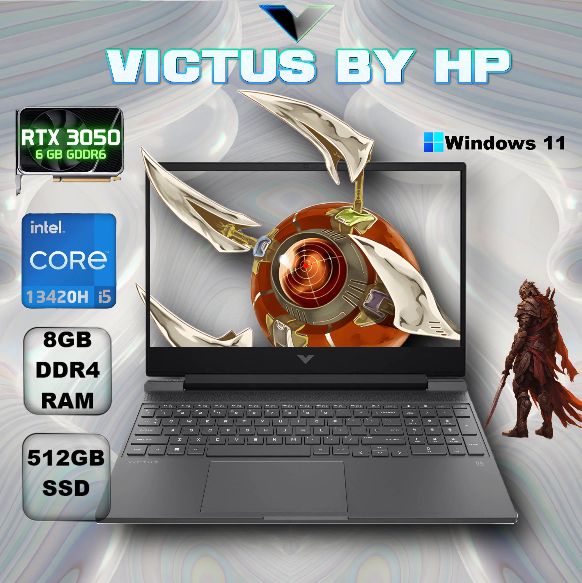 Victus by HP Intel® Core™ i5-13420H | 8GB DDR4 RAM , 512GB NVMe SSD | RTX™ 3050 , 6GB | 15.6-inch FHD 144 Hz IPS Display | Backlit Keyboard | Windows 11 | Moonstone Grey