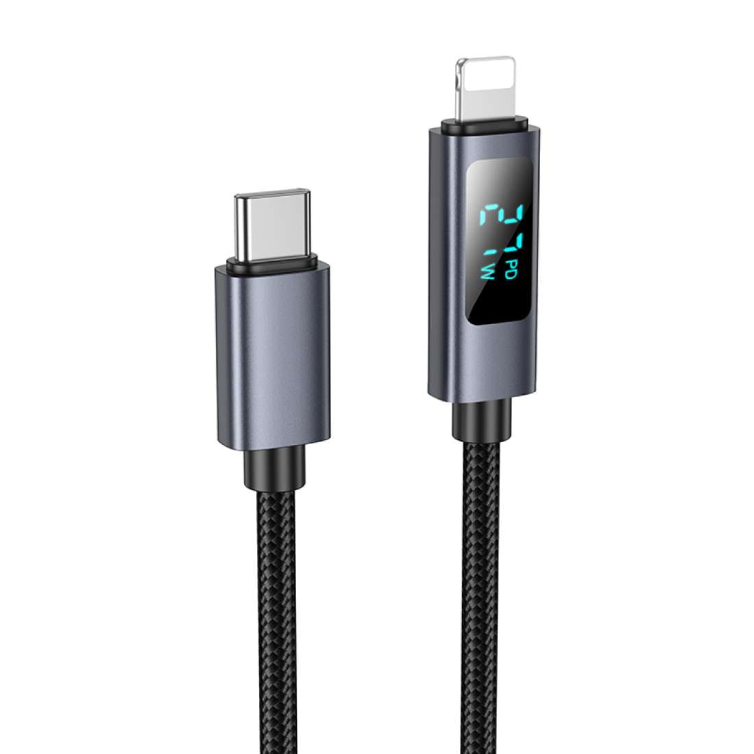 HOCO X112 Data Cable with Fast Charge 27W Type-C to Lightning Charging Display - Black