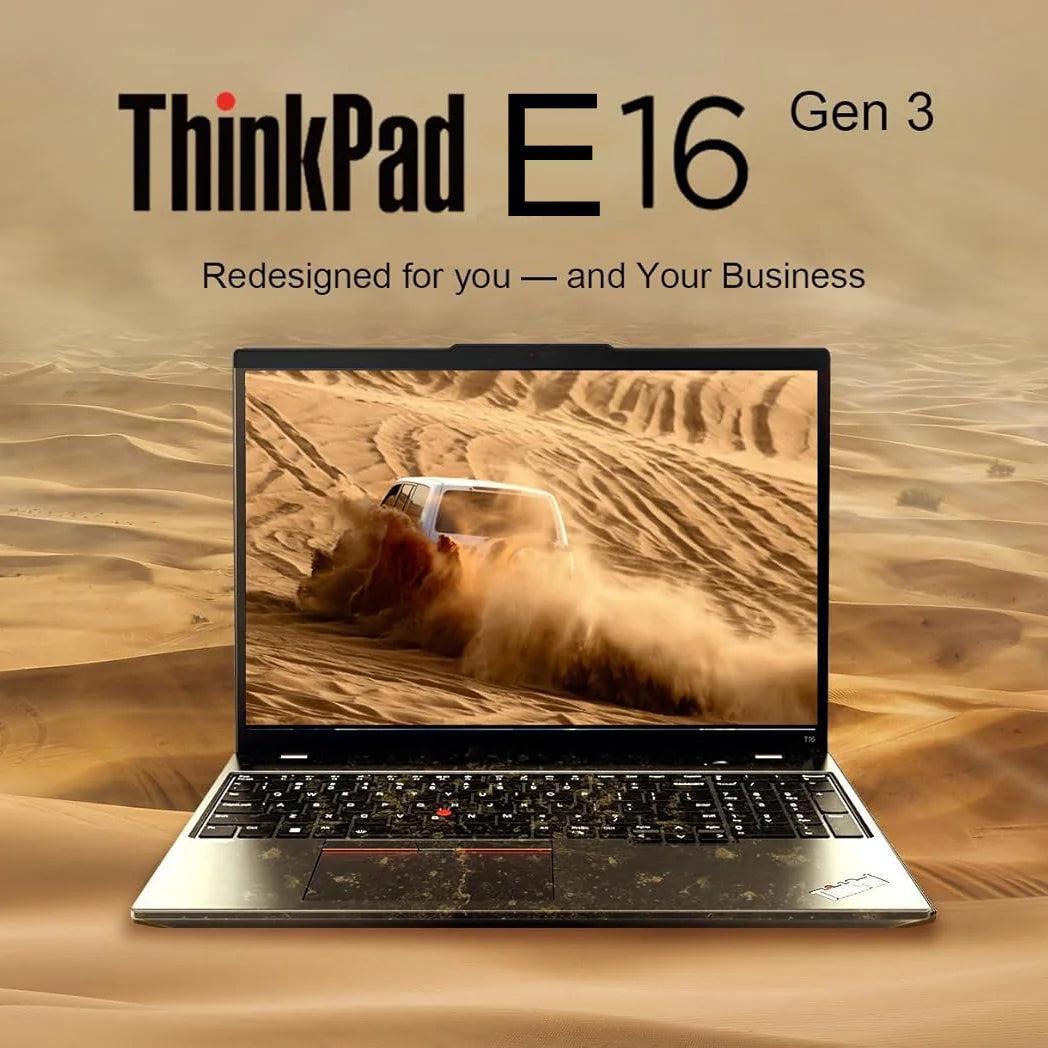 LENOVO AI PC ThinkPad E16 Gen 3 Intel® Core Ultra 7 255H with AI Boost, up to 13 TOPS | 16GB DDR5 RAM , 512GB SSD NVMe® | 16 Inch WUXGA IPS Display | Backlit Keyboard | DOS | Lenovo® Top loader Bag Incl. | Carbon Black