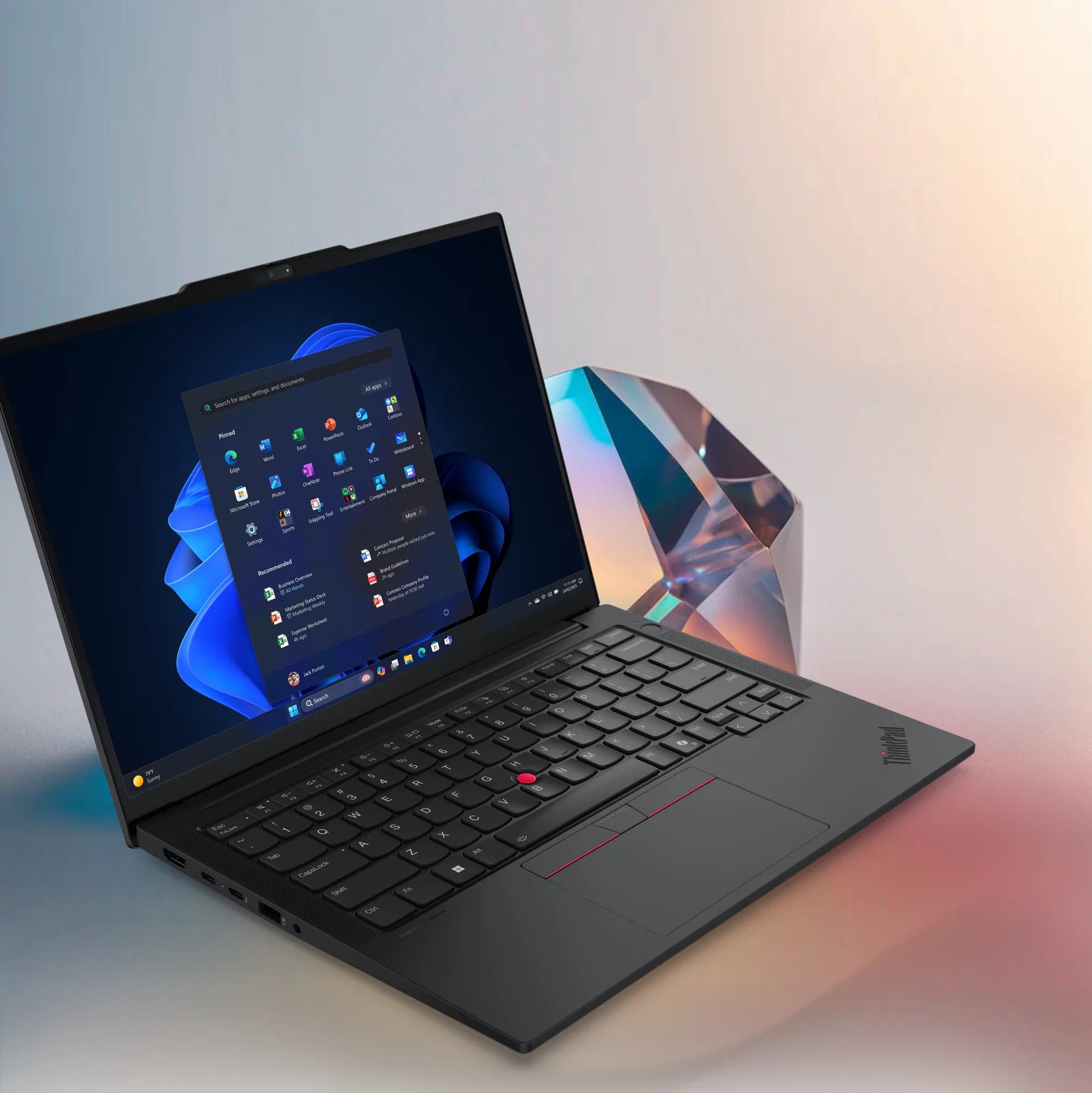 LENOVO ThinkPad E14 Gen 7 AI PC Intel® Core™ Ultra 7 255H | 16GB DDR5 RAM ; 512GB NVMe SSD | 14 inch WUXGA IPS Display | DOS | Backlit KeyBoard |Lenovo® Laptop Bag Incl. |  Carbon BLACK