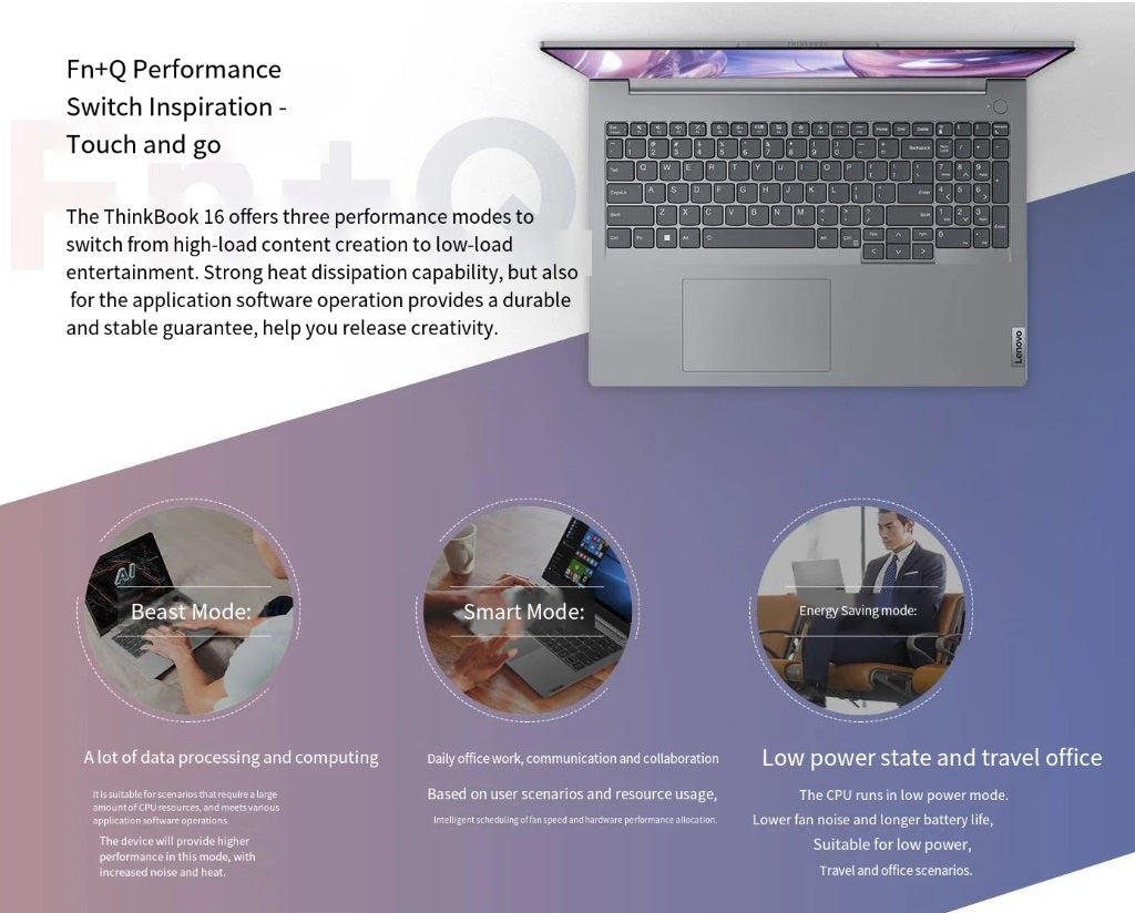 Lenovo ThinkBook 16 G6 IRL  Intel® Core™ i7-13700H | 16GB DDR5-5200 RAM , 512GB SSD | Intel® UHD Graphics | 16″ WUXGA IPS 300nits Anti-glare | DOS | English/Arabic Keyboard | SD Card Reader | Arctic Grey