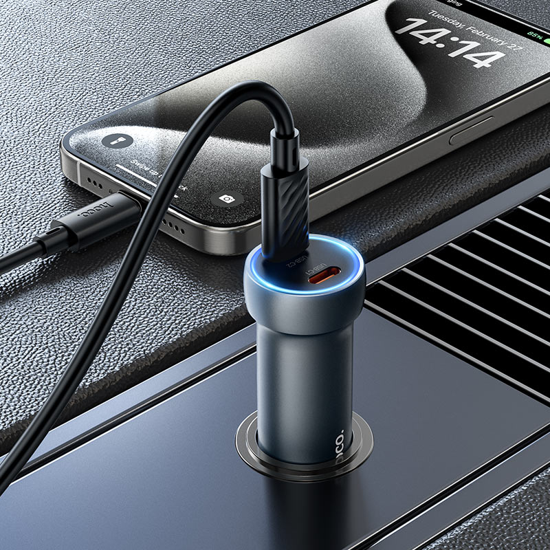 Hoco Z54B Prosperous 60W Dual Type-C Car Charger