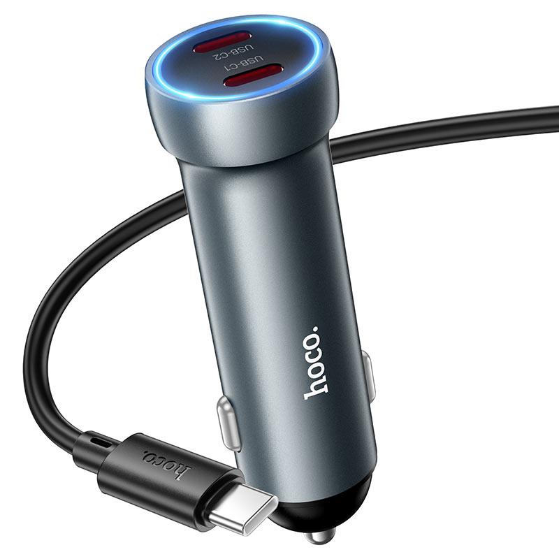 Hoco Z54B Prosperous 60W Dual Type-C Car Charger