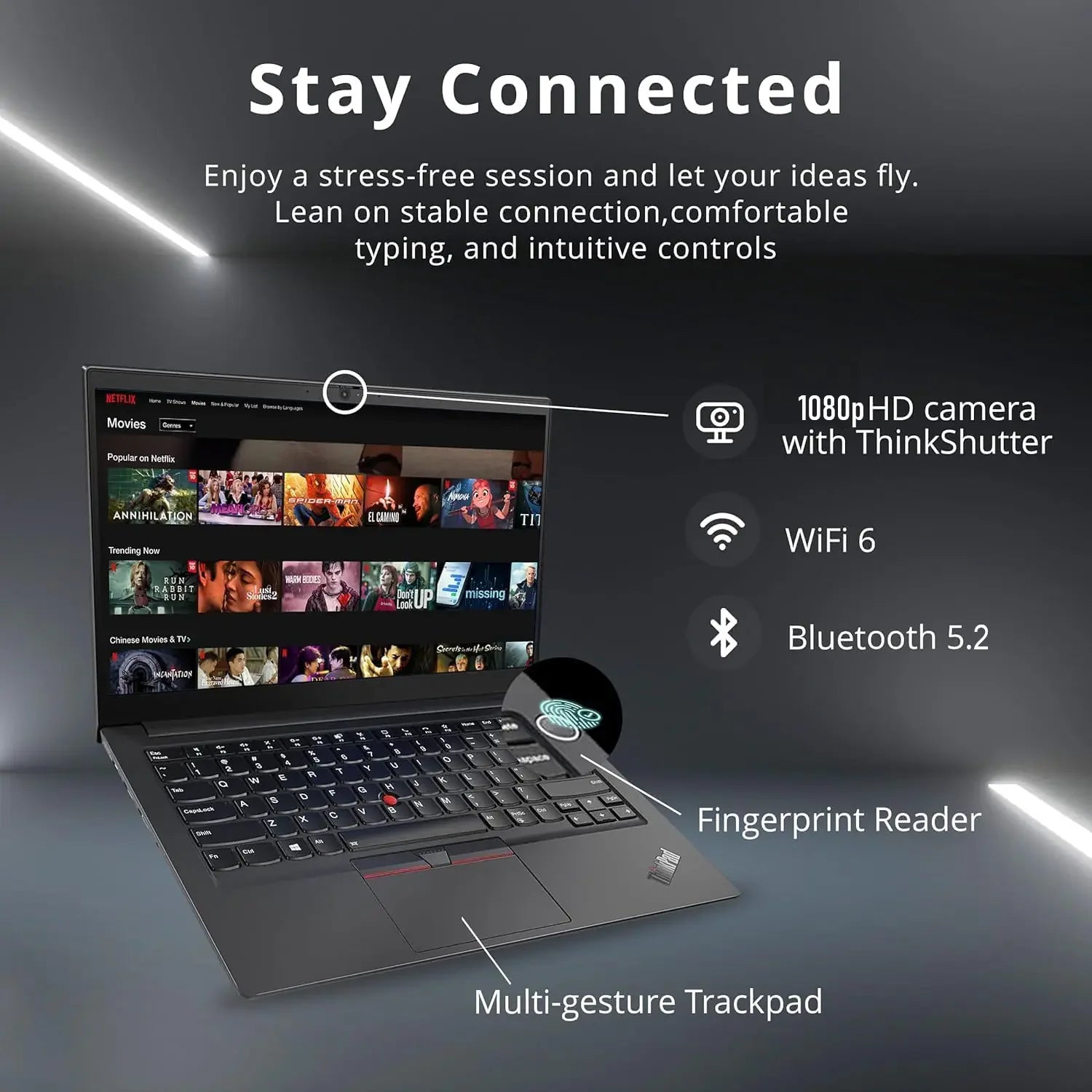 LENOVO ThinkPad E14 Gen 7 AI PC Intel® Core™ Ultra 7 255H | 16GB DDR5 RAM ; 512GB NVMe SSD | 14 inch WUXGA IPS Display | DOS | Backlit KeyBoard |Lenovo® Laptop Bag Incl. |  Carbon BLACK