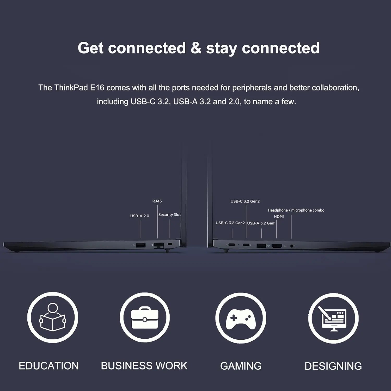 Lenovo ThinkPad E16 Gen 2 Intel® Core™ Ultra 5 125U | 8GB DDR5 RAM ; 512GB SSD |  16 inch WUXGA IPS Display | Intel® Graphics | DOS | Graphite Black