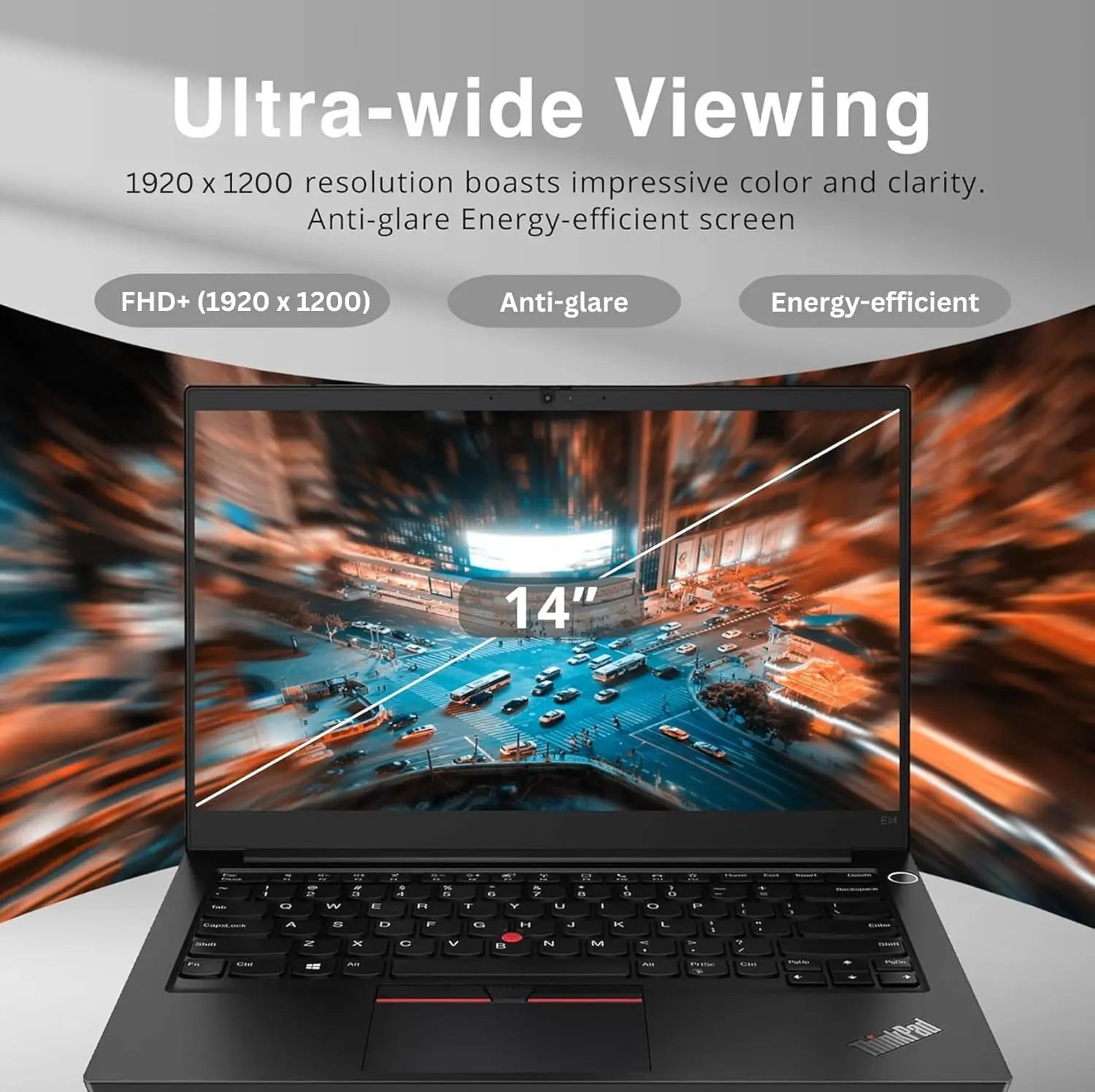 LENOVO ThinkPad E14 Gen 7 AI PC Intel® Core™ Ultra 7 255H | 16GB DDR5 RAM ; 512GB NVMe SSD | 14 inch WUXGA IPS Display | DOS | Backlit KeyBoard |Lenovo® Laptop Bag Incl. |  Carbon BLACK